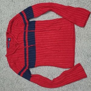 Derek Heart Red & Navy Blue Stripped Sweater (small)